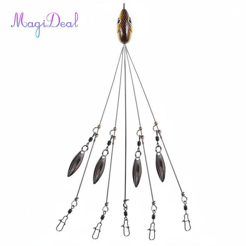 MagiDeal Alabama Rig Soft Swimbait Umbrella Rig Thiết kế lấy cảm hứng từ sinh học cho ngư dân Bass,