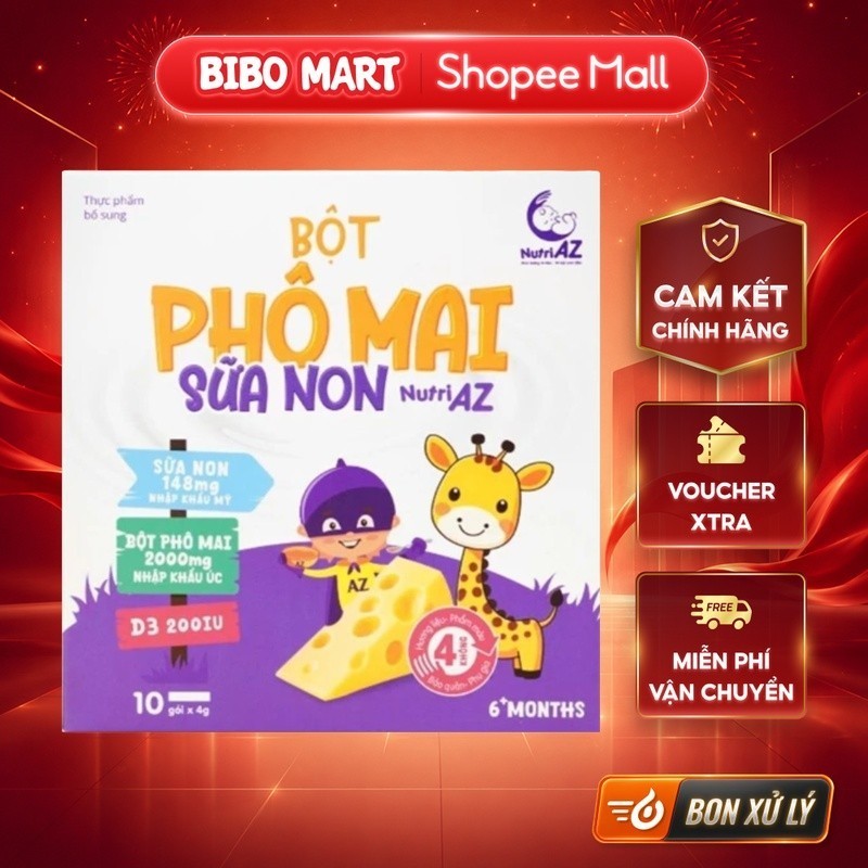 [MALL] Bột Phomai sữa non NutriAZ hộp 10 gói x 4g (6M+) - BM001.3