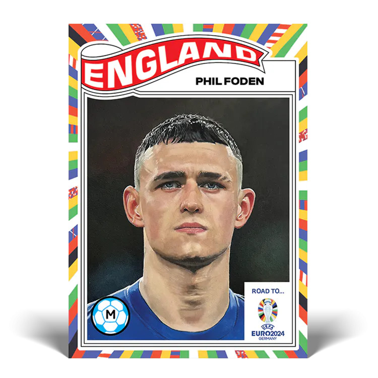 Topps Tranh sơn dầu 2024 Road to Europe Cup Phil Foden England Star Card