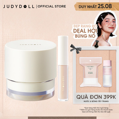 [COMBO 2] Combo Kem Lót Kem Che Khuyết Điểm JUDYDOLL Dưỡng Ẩm Nâng Tone Lâu Trôi Mịn Da Tự Nhiên