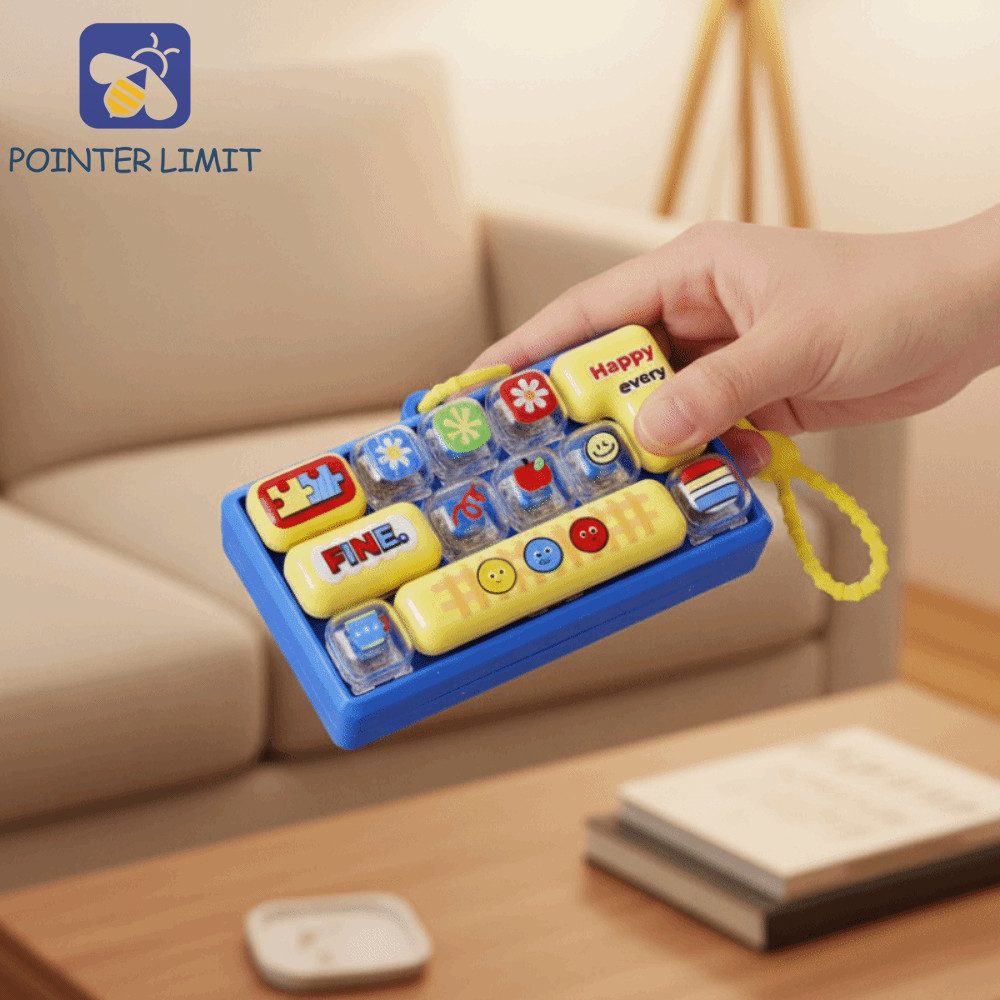 POINTER LIMIT Nút Đầu Ngón Tay Móc Khóa, Phím Bấm Âm Thanh Clicker 12 Phím Móc Khóa Bàn Phím, Di Độn