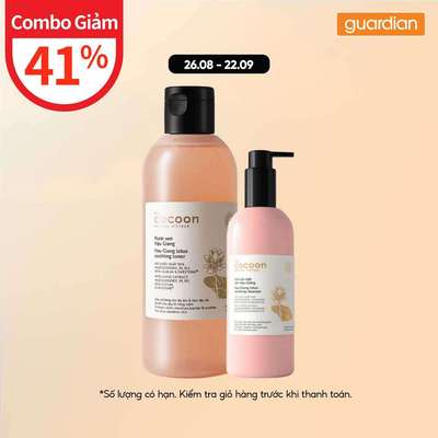 Combo Nước Hoa Hồng (Toner) Sen Hậu Giang Cocoon 310ml & Sữa Rửa Mặt Sen Hậu Giang Cocoon Lotus Soothing Cleanser 310ml