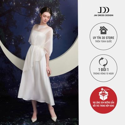 Đầm Xuân Hè Dáng Dài 2 Dây Phối Áo Choàng 1S41.2607, Đầm Lụa 2 Dây Kèm Choàng Thanh Lịch, Đầm Dự Tiệc Cao Cấp By JM