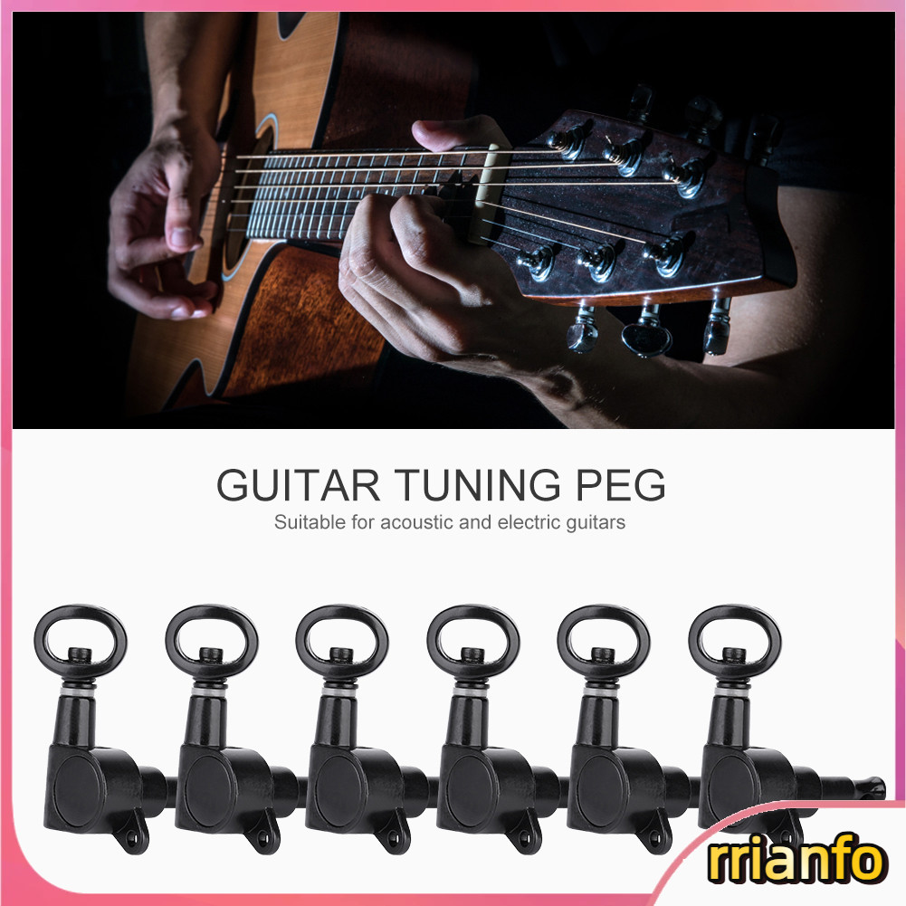 Rrianfo Yencoly Tuning Pegs Bộ chỉnh đàn guitar bền cho đàn guitar điện acoustic (Đen 6 bên phải)