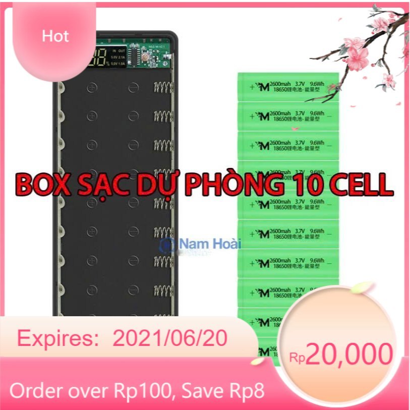 Box sạc dự phòng 10 cell 5V2A M10 ( MẪU MỚI 2024)