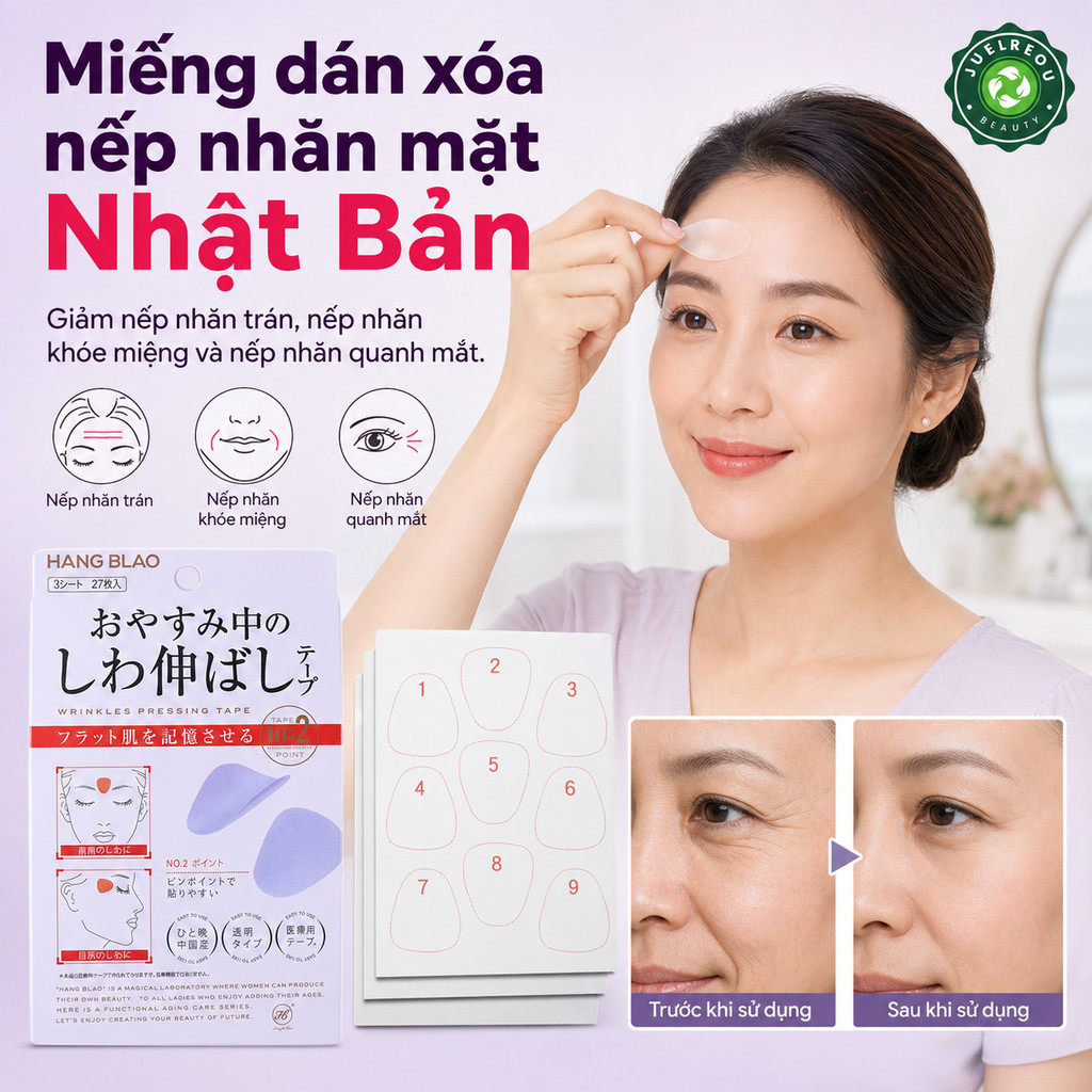 Miếng Dán Xóa Nếp Nhăn Mặt Nhật Bản | Miếng Dán Làm Mịn Lông Mày | Miếng Dán Xóa Nếp Nhăn Quanh Miệng | Miếng Dán Xóa Nếp Nhăn Trán | Miếng Dán Nâng Cơ, Làm Săn Chắc Và Chống Chảy Xệ | Miếng Dán Xóa Nếp Nhăn Vùng Mắt | Miếng Dán Chăm Sóc Da Chống Lão Hóa