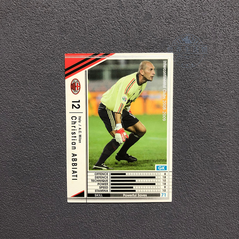 209 Abiati ac Milan panini panini 2008 Star Card 2009 Áo Giáp Ý WCCF Bóng Đá Chính Thức