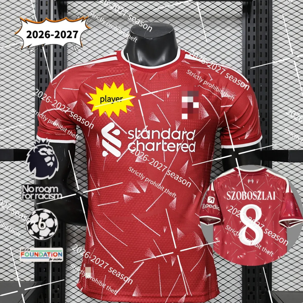 Mùa giải 2026-2027 [Liverpool] áo đấu ngắn tay sân nhà 。 #Player Phiên bản #Customize Bất kỳ tên và 