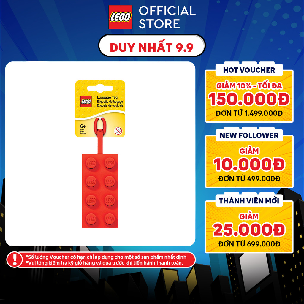 LEGO LICENSED 52002 Thẻ Tên LEGO® - Viên Gạch 2x4 Đỏ