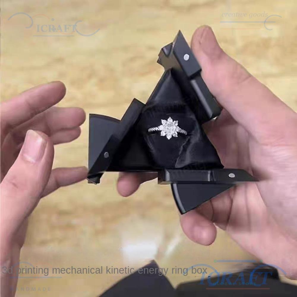 CRAFT Kinetic Energy Ring Box, Cube Box Hộp Di Động Cơ Biến Dạng Hộp Trang Sức, Xoay Mát Trang Sức L
