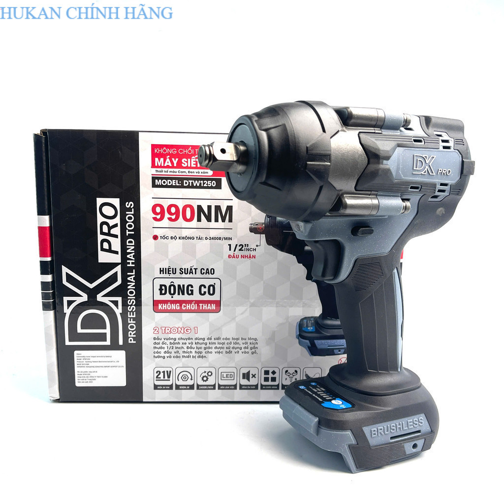 Máy siết Bulong, Máy bắn Bulong Dkpro, Lực siết khủng 980Nm, Mẫu mới HUKAN CHÍNH HÃNG