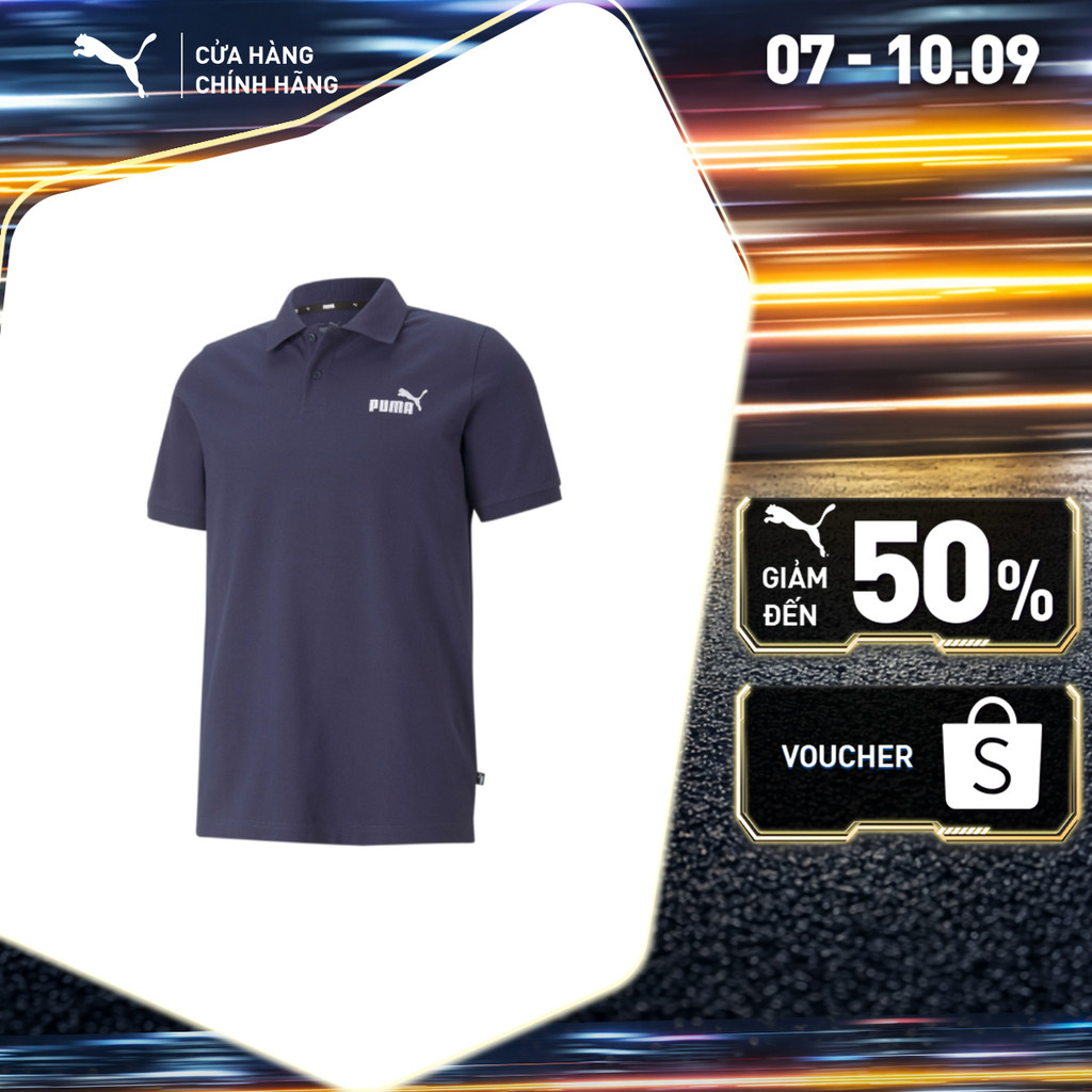 Áo thun polo PUMA Nam Essentials Pique Polo Peacoat Màu Xanh