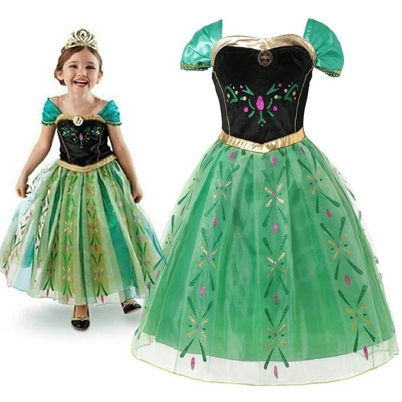 Elsa Frozen Anna Stage Princess Dress Halloween Birthday Cosplay Dress For Girl Snow Queen Princess 