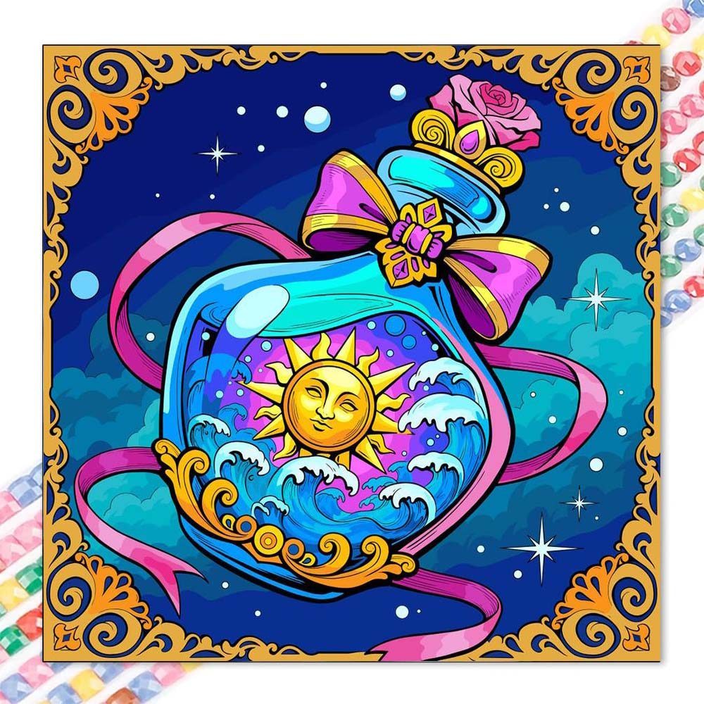 5D DIY Full Diamond Round Diamond Painting-Diamond Painting Kit Chai, Sunshine khảm Canvas DIY Wall 