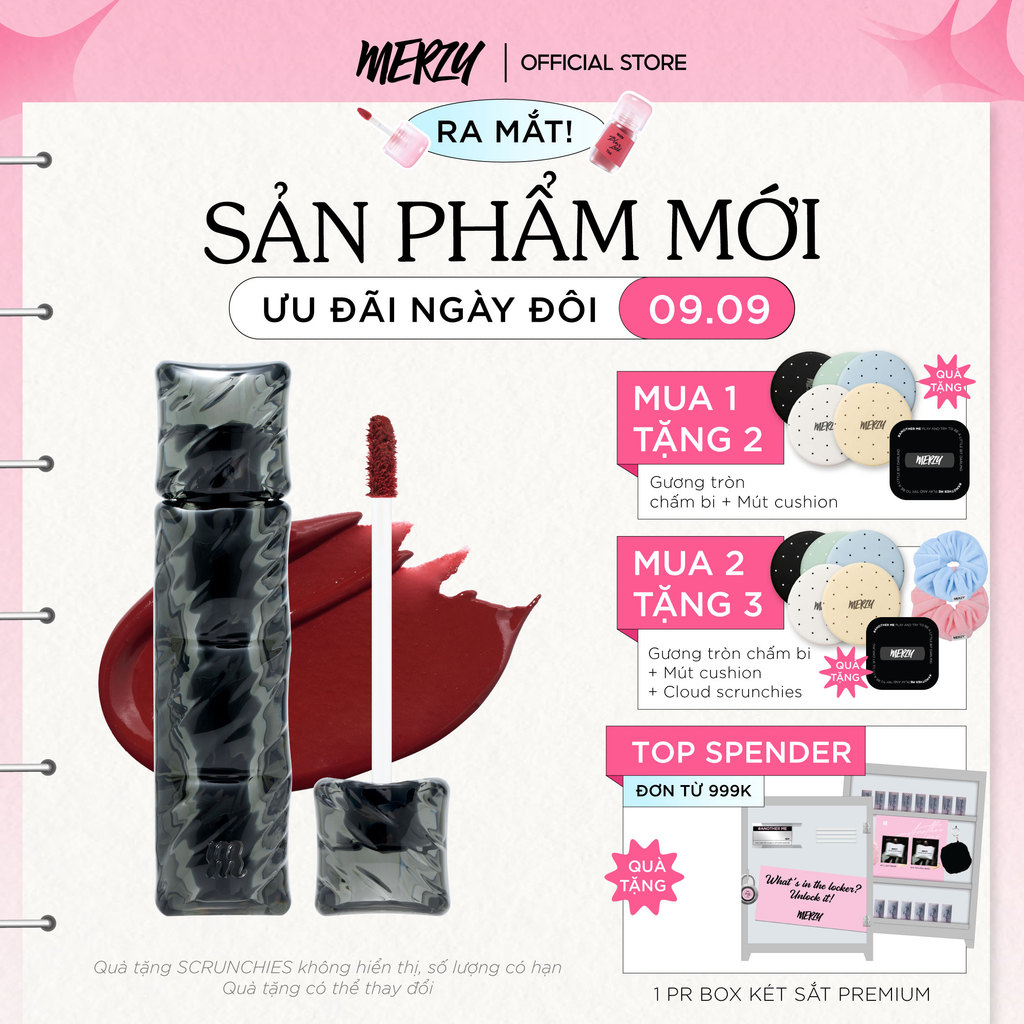 [NEW][SON PHAO] Son Kem Lì, Bền Màu Merzy Puffer Velvet Tint 3.7g