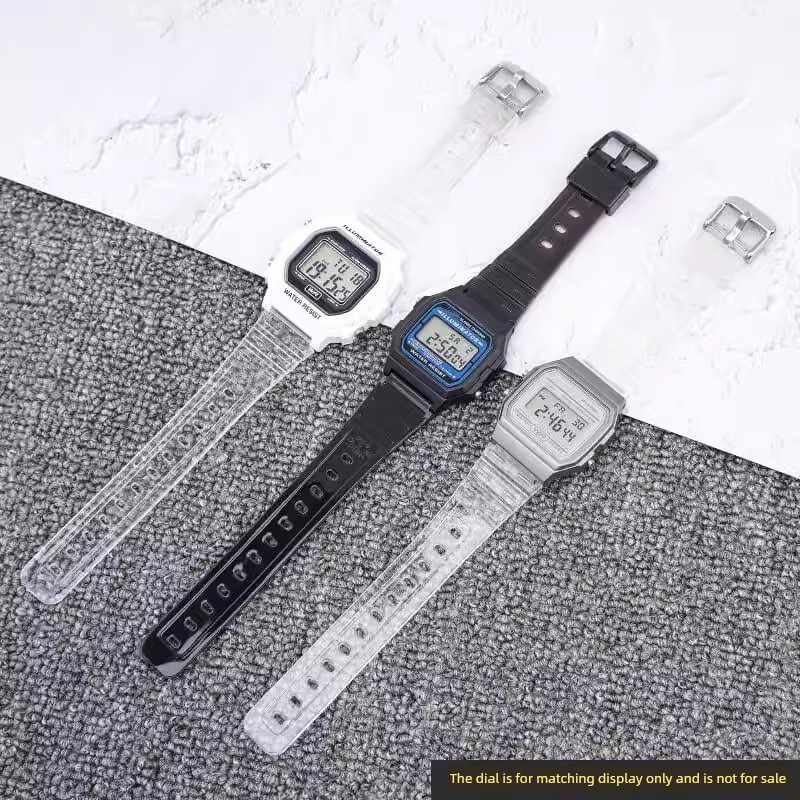 đồng hồ đeo tay nam đồng hồ đeo tay nữ Dây đeo đồng hồ Casio thay thế thời trang trong suốt AE1200/A