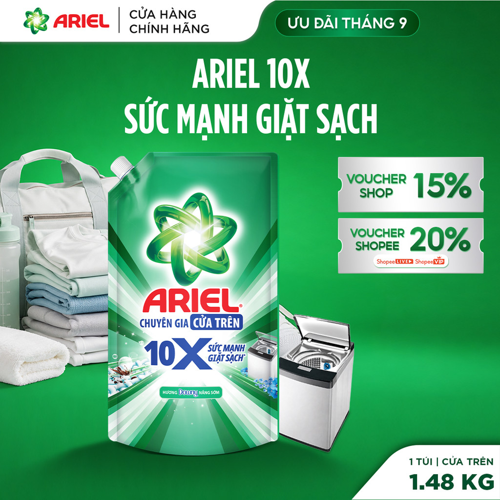 Nước Giặt Cửa Trên ARIEL 10X Giặt Nhanh 1.48KG