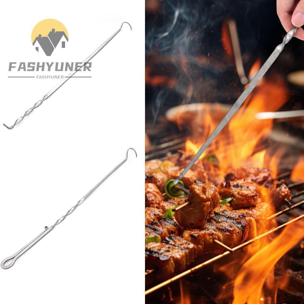 FASHYUNER Móc Thịt Flipper, Lưới Nướng Inox Cắm Trại Ngoài Trời Nấu Ăn BBQ Thực Phẩm Flipper, Phụ Ki