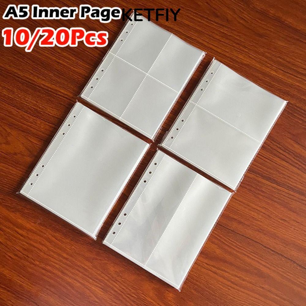 KETFIY Photocard Binder Sheets, PP Acid Trong Suốt Nhiều Túi Tay, A5 Kpop Photocard Binder