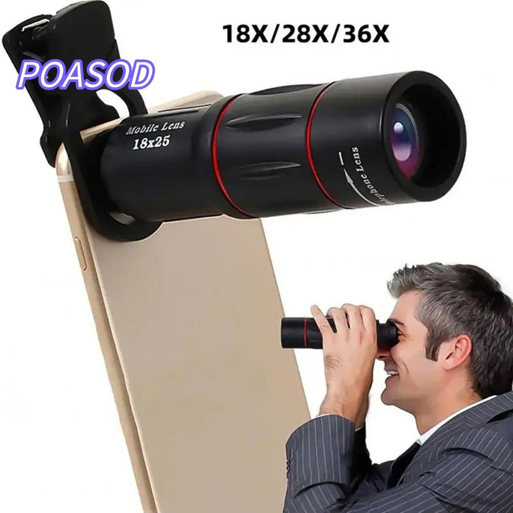 MAYSHOW 1 Bộ Ống Kính Máy Ảnh Điện Thoại Di Động, Kính Thiên Văn Một Mắt Zoom Kẹp, Ống Kính Telephot