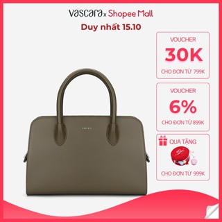 [Livestream 15.10] Vascara Túi Xách Tay Quai Đôi Vân Da Phối Tương Phản - TOT 0193