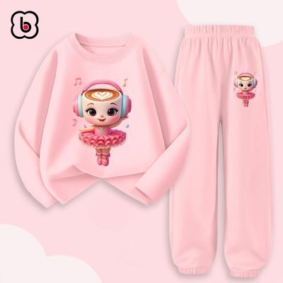 Đồ bộ thu đông dài tay cho bé gái BabyloveGO quân áo cho bé chất thun cotton mềm mịn thoáng mát BD-SH20