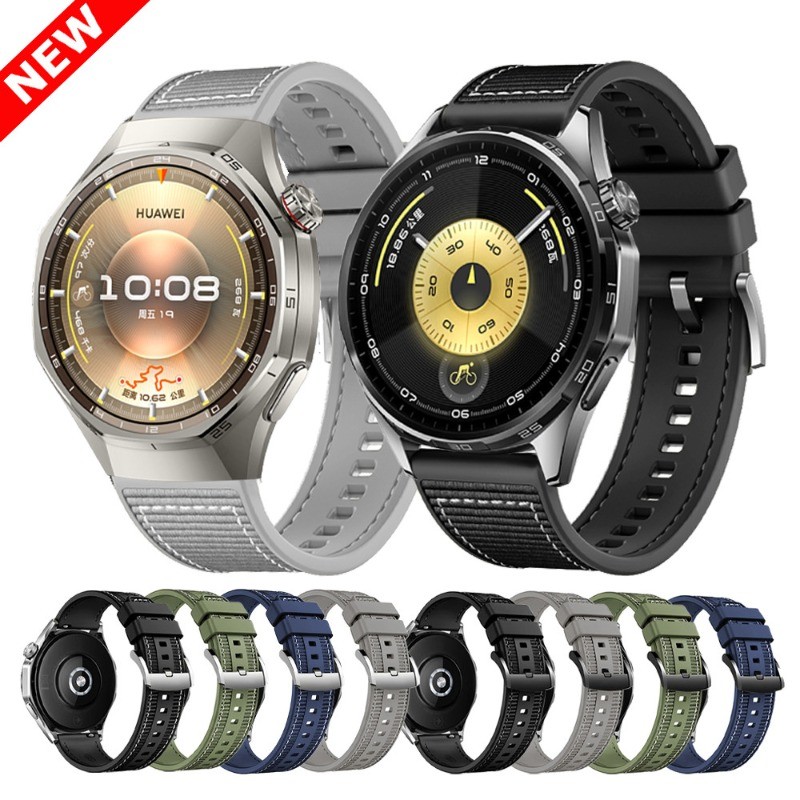 Dây đeo Nylon + silicon cho Huawei WATCH GT 6 5 pro 46mm Dây đeo thay thế GT5 4 46mm Huawei Watch 5 