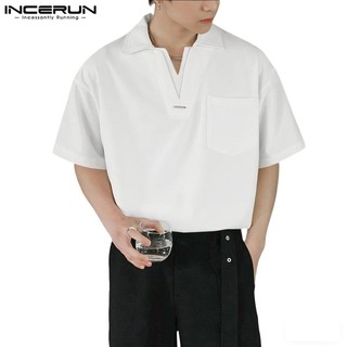 Áo sơ mi Polo tay năm phần tư thời trang nam INCERUN