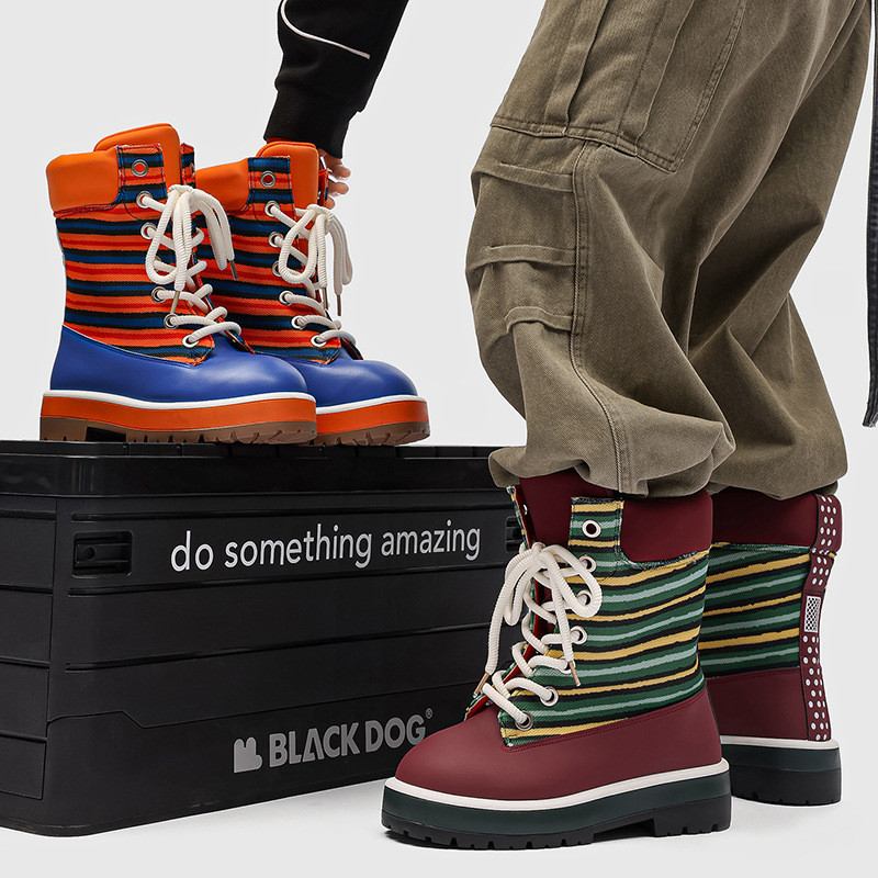 Niche Qualcomm Martin Boots Retro Đế Dày Giày Bốt Nam Martin Boots Niche Giày Bốt Nam Đề Nghị Giày B