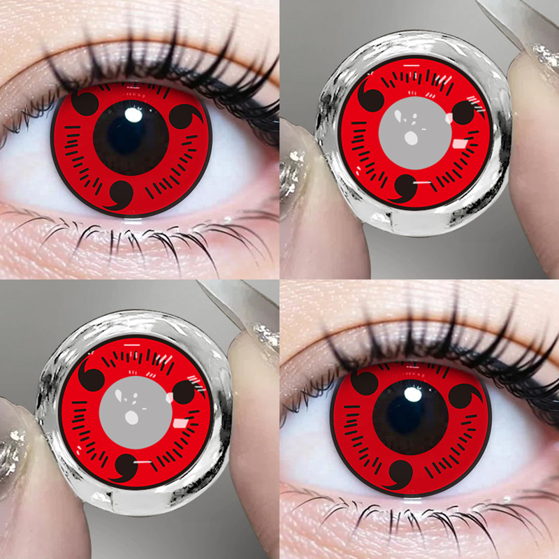 JeweLens 1 Cặp Cosplay Màu Kính Áp tròng Naruto Sasuke Obito Mangekyou Sharingan