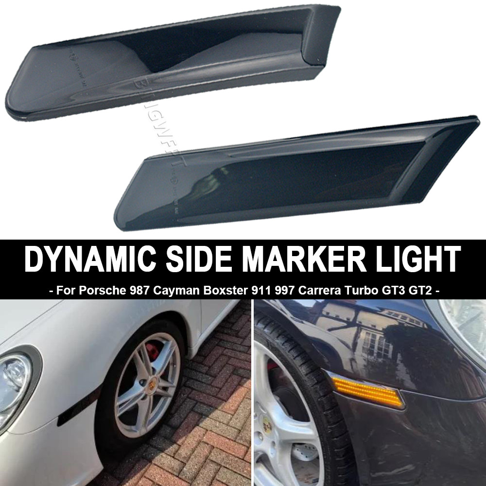 2 Chiếc Đèn LED Bên Đánh Dấu Bật Đèn Tín Hiệu Màu Hổ Phách Cho Porsche 997 (911) GT2 / GT2 RS GT3 / 