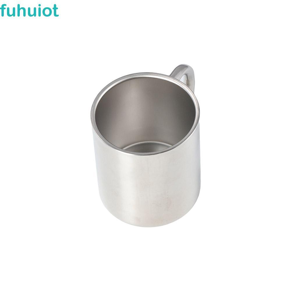 Cốc trà FUHUIOT Chống bỏng 300ml Cốc bạc cầm tay bằng thép không gỉ 300ml