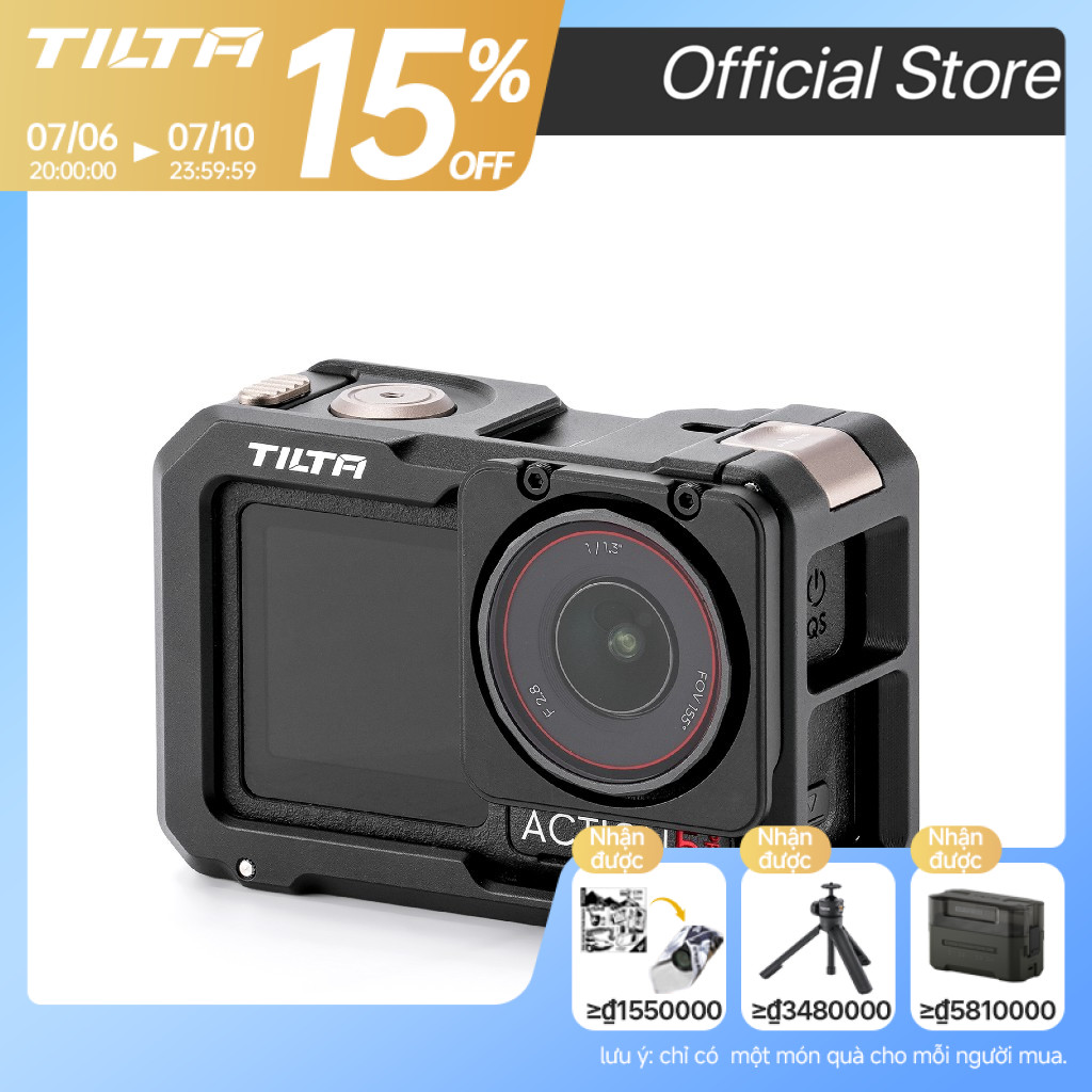 Tilta DJI Osmo Action 5 Pro Vỏ bảo vệ lồng máy ảnh cải thiện chức năng với các tùy chọn gắn cho các 