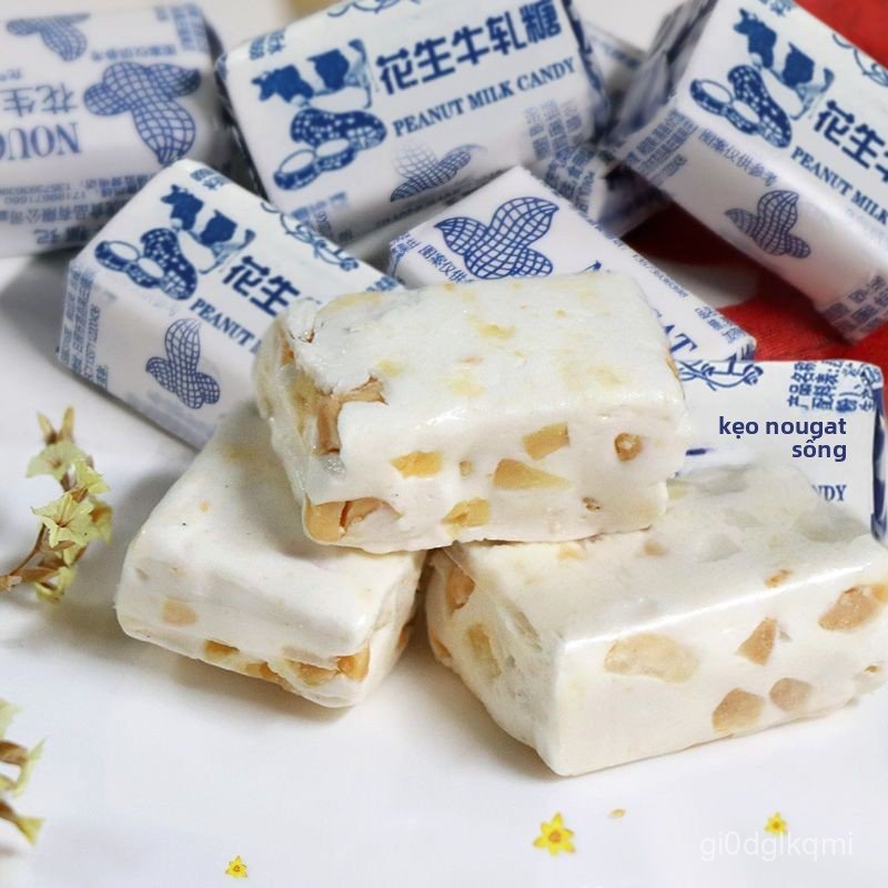 Kẹo nougat đậu phộng, kẹo sữa, kẹo dẻo nougat, kẹo cưới, hàng Tết, kẹo, đồ ăn vặt, nguyên hộp.