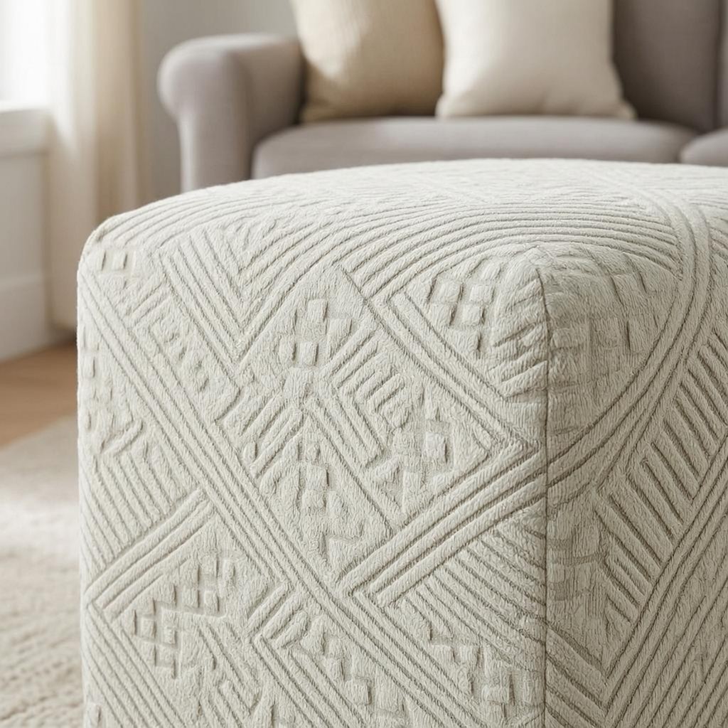 Co Giãn Ottoman Slipcover Chevron Co Giãn Ottoman Cover Footstool Cover Họa Tiết Hộ Gia Đình Dệt Viề
