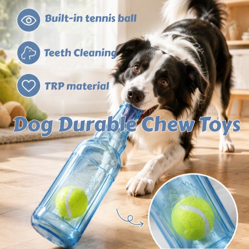 Dog Chew Toys Thickened Large Dog Toy Sounding Tennis Rubber Bottle Pet Grinding Teeth  Bite Resista
