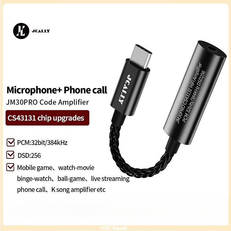 Mới JCALLY JM30PRO Âm Thanh Kỹ Thuật Số DAC Adapter Cáp TYPE-C Sang 3.5 Mm Adapter CS43131 DAC JM30 