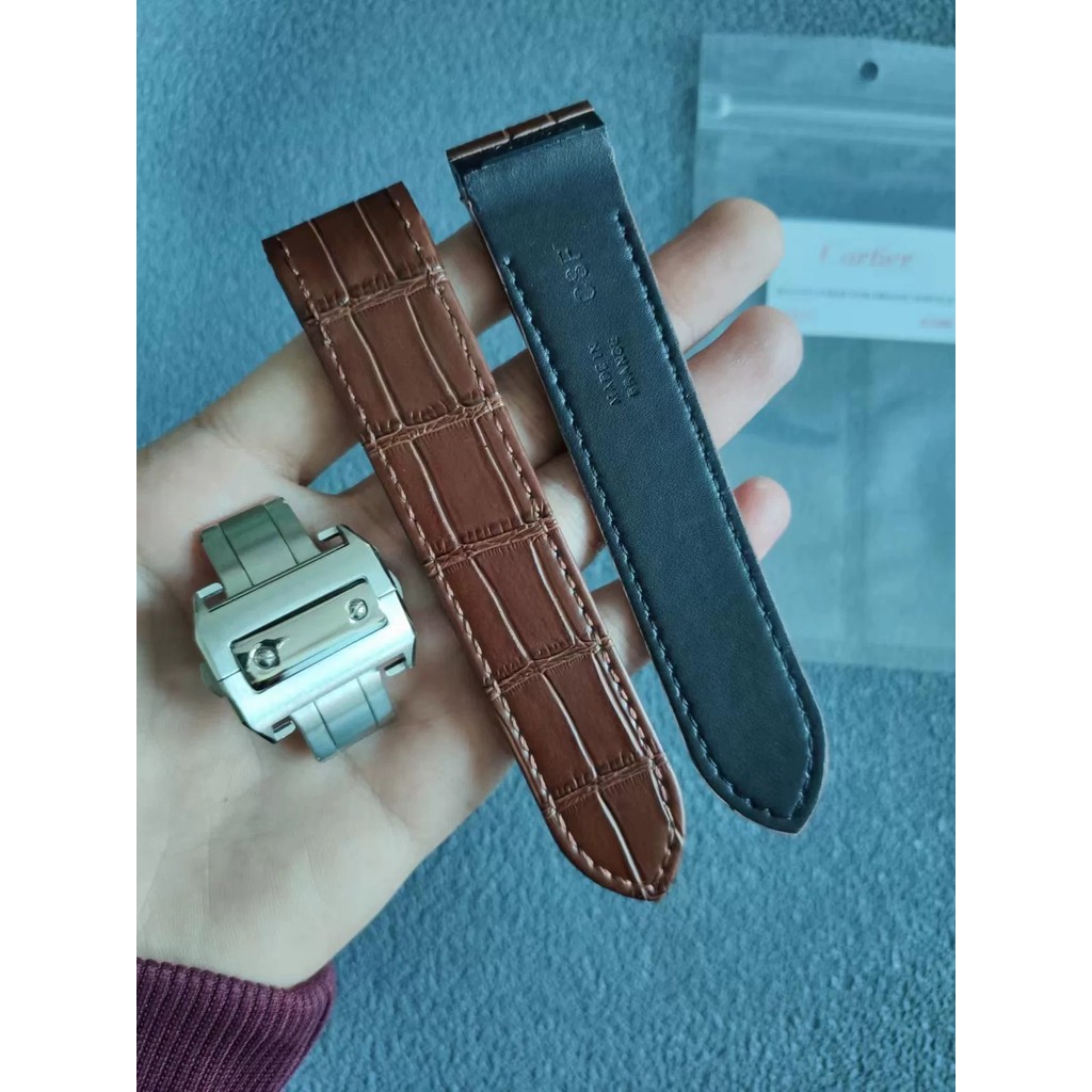 Thích hợp cho Cartier Santos100 Dây da thật Santos Dây da nam nữ