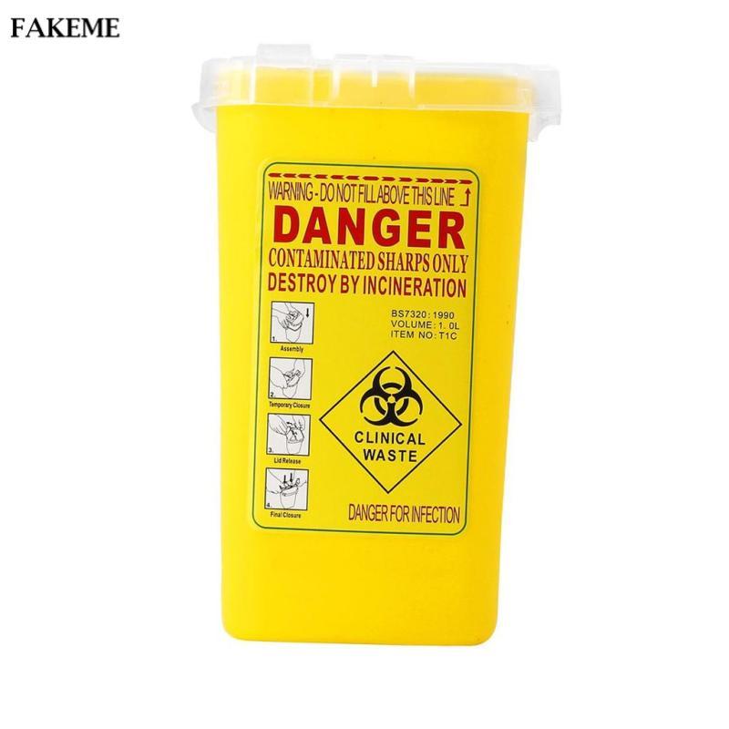 FAKEME 1 Quart Sharps Container Biohazard Xử lý lưỡi kim Thùng rác màu vàng