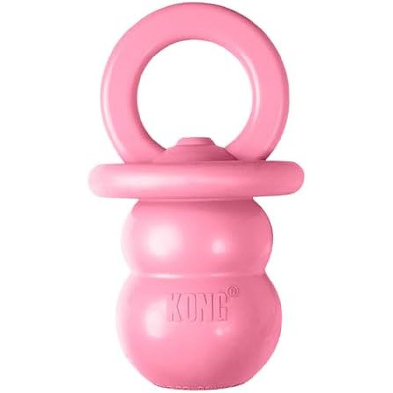 KONG Puppy Binkie - Pacifier Dog Toy for Puppies - Stuffable Treat Chew Toy for Treats - Durable Nat