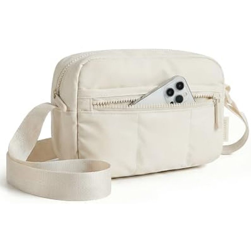 BAGSMART 2 in 1 Puffy Camera Sling Bag Small Camera Shoulder Bag DSLR/SLR/Mirrorless Crossbody Photo