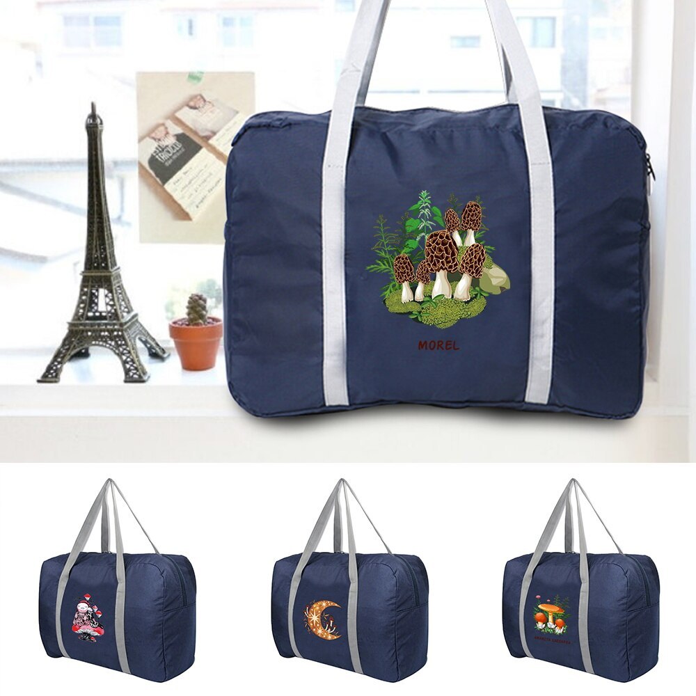 Travel Bag Foldable  Unisex Clothes Organizers Large Capacity Duffle Bag Mushroom Printed Women Hand