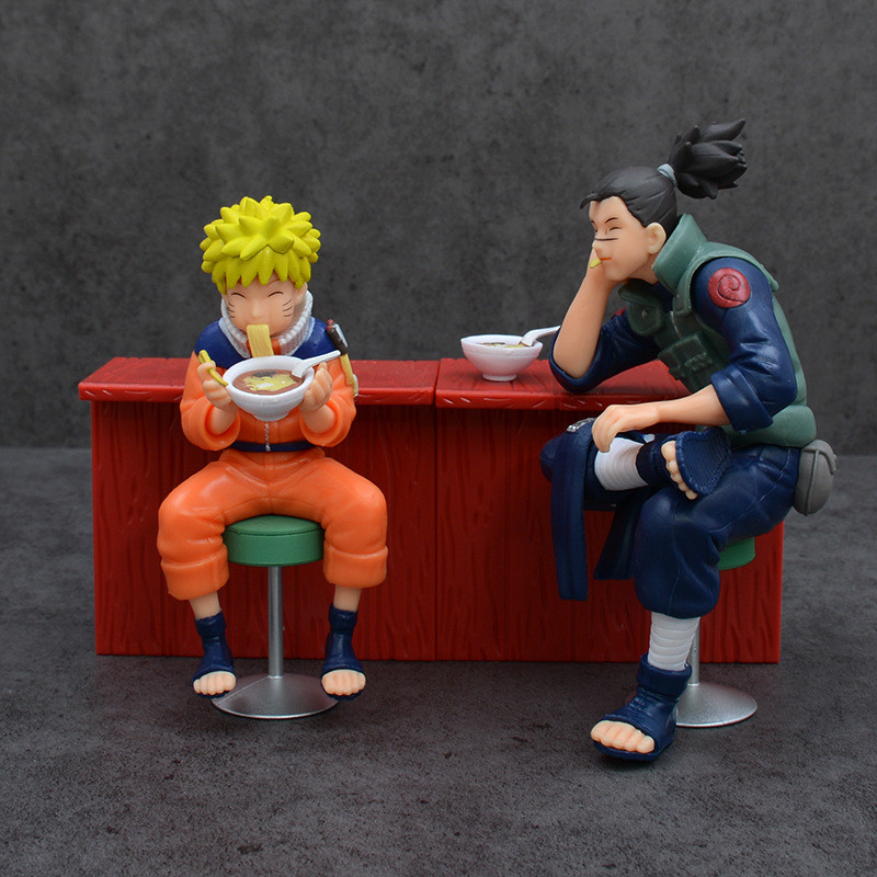 Mô Hình Naruto Ichiraku Ramen + Iruka, Trang Trí Máy Tính, Quà Tặng