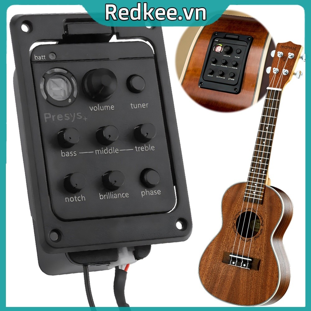 201 Piezo Pickup Onboard Preamp System 4 Band Acoustic Guitar Pickup Preamp EQ Tuner Mic Blend Pream
