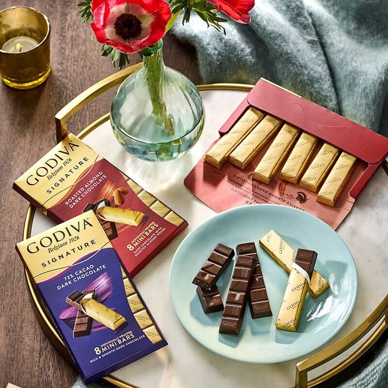 GODIVA GODIVA Thanh Mini đa hương vị 90g Thanh sô cô la đen Đồ ăn nhẹ thông thường hàng ngày#GODIVA歌