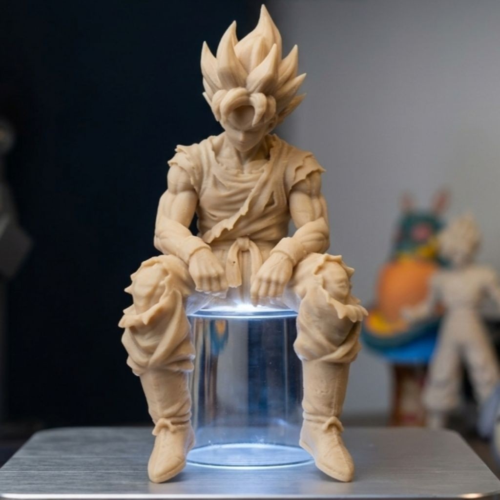 Mô hình 3D Goku dùng để decor màn hình máy tính, PC, góc làm việc