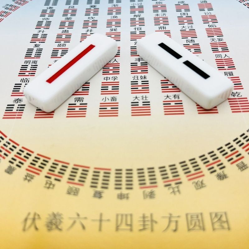 I Ching Sixty-Four Trigram Hỗ trợ học tập văn hóa Sáu dòng Acrylic Line Board Gossip Dice Có thể kết
