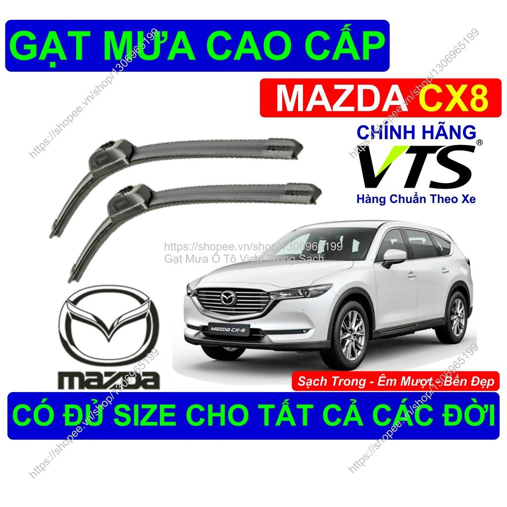 Gạt Mưa Bền Đẹp Kính Lái Mazda CX8, Cặp Gạt Mưa Kính Lái Mazda CX8, Có Đủ Size Cho Các Đời Xe Mazda 