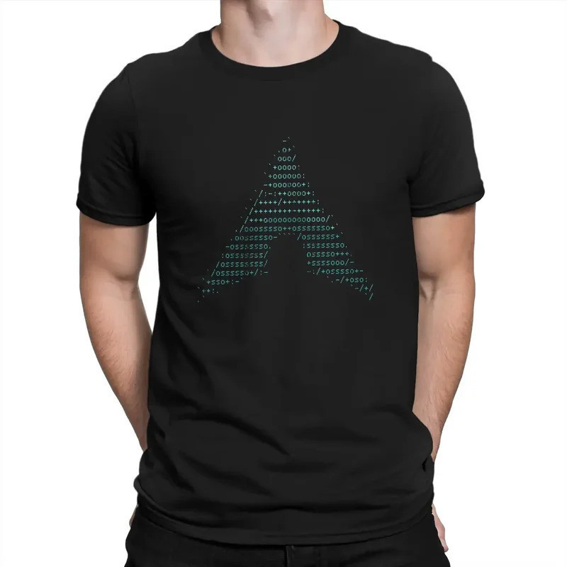 Arch Linux Kali Logo Lập Trình Viên Máy Tính Mã Lập Trình Áo Thun Nam Sợi Phong Cách Gothic Cổ Tròn 