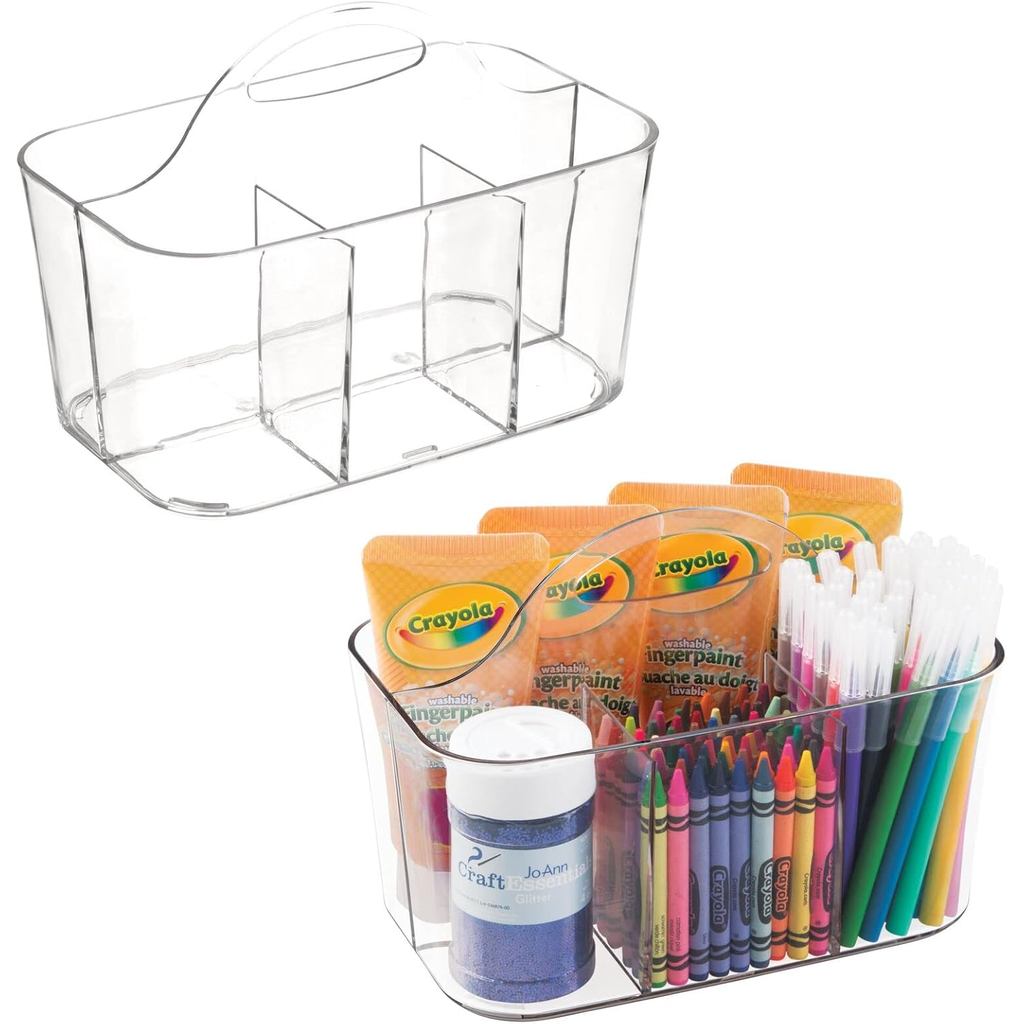MDesign Nhựa Di Động Thủ Công Sắp Xếp Lưu Trữ Caddy Tote, Thùng Giỏ Chia Có Tay Cầm - Thủ Công, May,